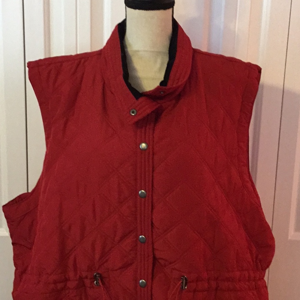 Red Quilted Vest - Picture 2 of 5